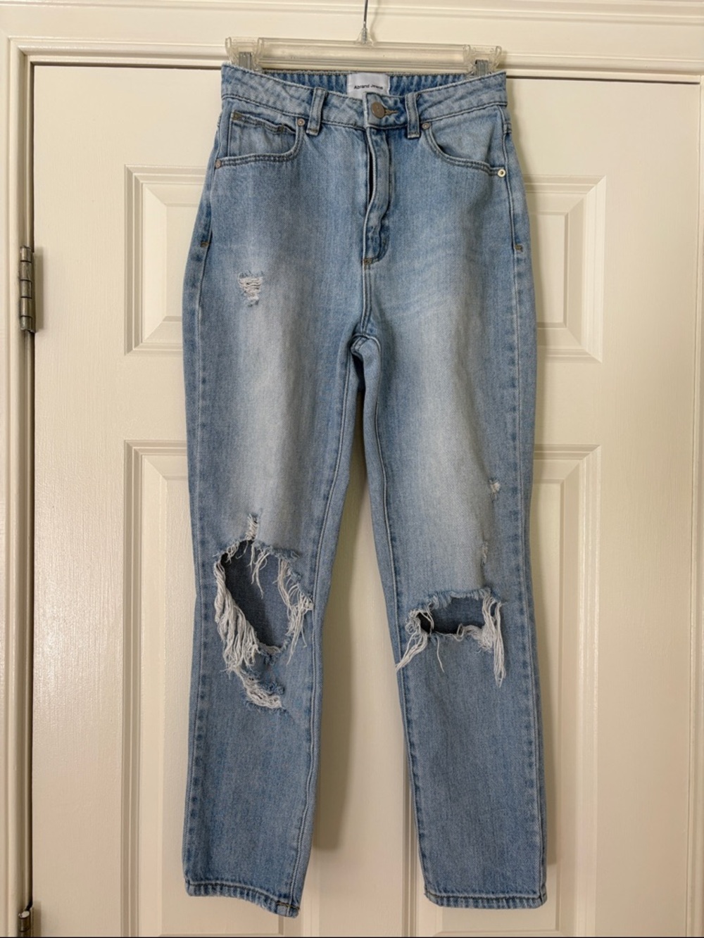 Abrand Light Blue 94 High-Rise slim Distressed Jeans